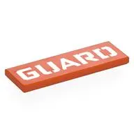 Tile 2 x 6 with White 'GUARD' print
