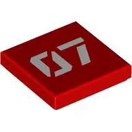 Tile 2 x 2 with Silver '07' print