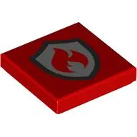 Tile 2 x 2 with Silver Fire Fighter Symbol print