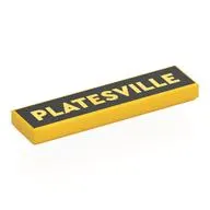 Tile 1 x 4 with 'PLATESVILLE' on Black Background print