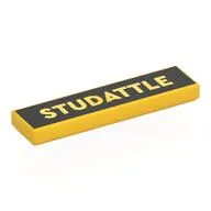 Tile 1 x 4 with 'STUDATTLE' on Black Background print
