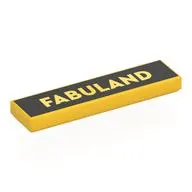Tile 1 x 4 with 'FABULAND' on Black Background print