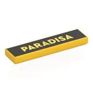Tile 1 x 4 with 'PARADISA' on Black Background print