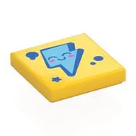 Tile 2 x 2 with Blue and Bright Light Blue Lightning Bolt, Face print