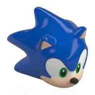 Minifig Head Special, Sonic the Hedgehog with Green Eyes, Light Nougat Face and Ears, Black Nose and Open Mouth Smile Print