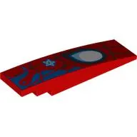 Brick Curved 8 x 2 No Studs with Black Webbing, White Spider Eye, Blue Marks print