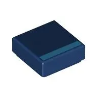 Tile 1 x 1 with Dark Azure Stripe print