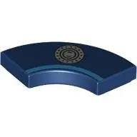 Tile 2 x 2 Curved, Macaroni with Dark Azure Stripe, Silver Fuel Cap print