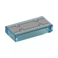 Tile 1 x 2 with Silver Paneling print