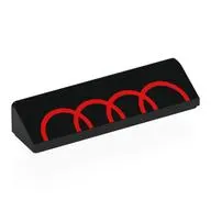 Brick Sloped 30° 1 x 4 x 2/3 with Partial Red Audi Logo print
