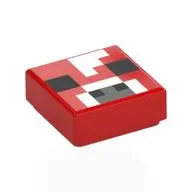 Tile 1 x 1 with Black/White Pixelated Cow Face print