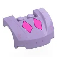 Vehicle Body, Wheel Arch / Mudguard 3 x 4 x 1 2/3 Low Profile, Curved Front with Dark Pink Diamond, Lavender Spots print