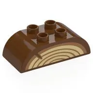 Duplo Brick 2 x 4 Curved Top, Wood Print