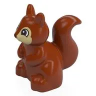 Duplo Animal Squirrel with Black and White Curved Eyes on Tan Face Print