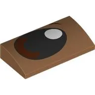 Brick Curved 2 x 4 x 2/3 No Studs with Black Eye, Brown Iris, White Pupil Left print