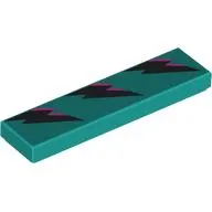 Tile 1 x 4 with Black/Lavender Lightning Bolts print