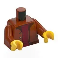 Torso, Jacket, Nougat Collar, Dark Red Shirt print, Dark Orange Arms, Yellow Hands