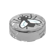 Tile Round 1 x 1 with Fly print