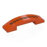 Brick Curved 4 x 1 Double with No Studs with Black Koenigsegg print