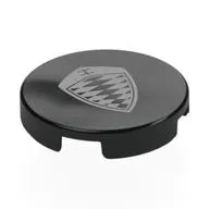 Tile Round 2 x 2 with Silver Koenigsegg Logo print