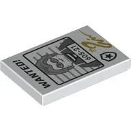 Tile 2 x 3 with Wanted Poster, '605-21', Gold Signature print