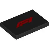 Tile 2 x 3 with Red 'F1' print