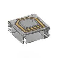 Tile 1 x 1 with Silver and Gold Circuitry (Echolocation Interface) print