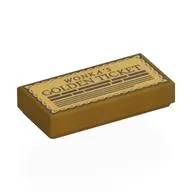 Tile 1 x 2 with 'WONKA's GOLDEN TICKET' print