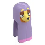 Minifig Head Special Dog with Blanket Lavender with Brown Face, Bright Light Yellow Nose, Eyebrows print
