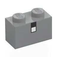 Brick 1 x 2 with Pixelated Black/White Eye print