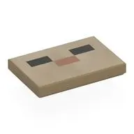 Tile 2 x 3 with Pixelated Face, Black Eyes, Nougat Nose print