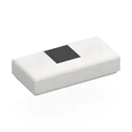 Tile 1 x 2 with Black Square print
