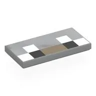Tile 2 x 4 with Pixelated Face, White/Black Eyes, Dark Tan Nose print
