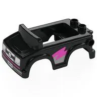 Duplo Car Body 4 x 6 x2 with White Headlights, Dark Pink/Light Bluish Grey Decorations print