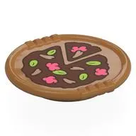 Duplo Disk with Pizza, Coral/Lime/Dark Tan Ingredients print