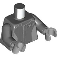 Torso, Racing Suit, Grey Audi Logo print, Dark Bluish Gray Arms, Light Bluish Gray Hands