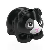 Animal, Guinea Pig with White Face, Bright Pink Noes, Dark Bluish Grey Spot Over Eye print