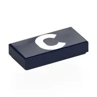 Tile 1 x 2 with White 'C' print