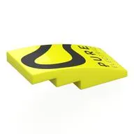 Brick Curved 4 x 2 No Studs with Black Line, 'PURE ELECTRIC' print