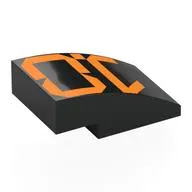 Brick Curved 3 x 2 No Studs with Digital Orange '1.0' print