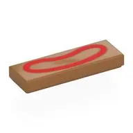 Tile 1 x 3 with Red Gingerbread Mouth print