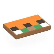 Tile 2 x 3 with Dark Brown, Green, White Squares print