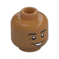 Minifig Head Kylian Mbappé, Black Eyebrows, Cheek Lines, Open Mouth Smile