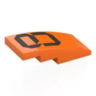 Brick Curved 4 x 2 No Studs with Digital Black '8' print