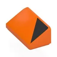 Brick Sloped 30° 1 x 2 x 2/3 with Black Triangle print