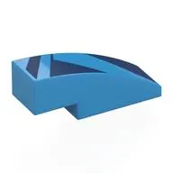 Brick Curved 3 x 1 No Studs with Dark Blue Shapes print