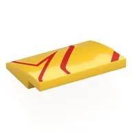 Brick Curved 4 x 3 x 2/3 No Studs with Red Lines print