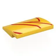 Brick Curved 4 x 3 x 2/3 No Studs with Red Lines print