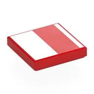 Tile 2 x 2 with White Rectangle, Stripe print