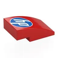 Brick Curved 3 x 2 No Studs with White/Blue 'hp' Logo print